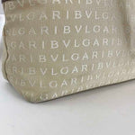 Bvlgari Logomania Beige Brown Canvas Leather Tote Bag (Pre-Owned)