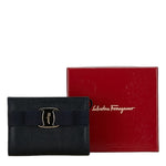 Salvatore Ferragamo Black Navy Leather Pouch (Pre-Owned)