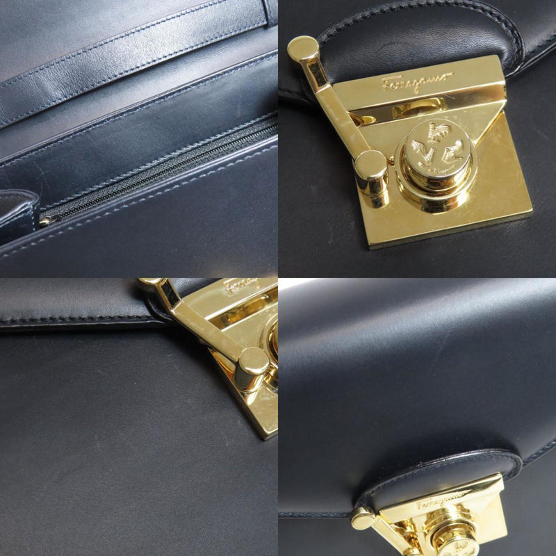 Salvatore Ferragamo Black Leather Handbag (Pre-Owned)