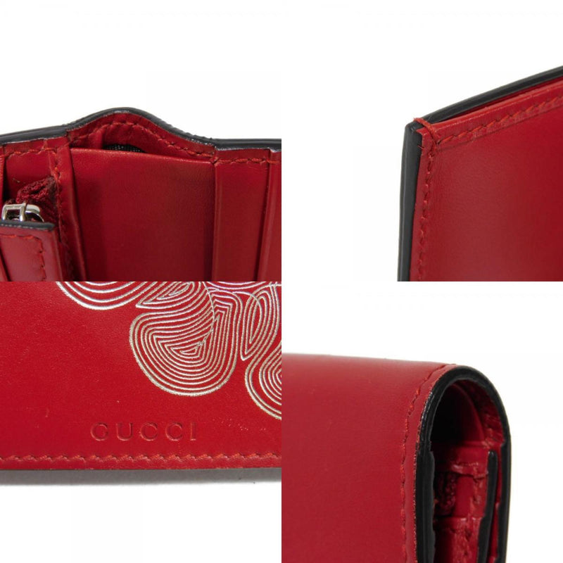 Gucci Red Color Leather Wallet (Bi-Fold) (Pre-Owned)