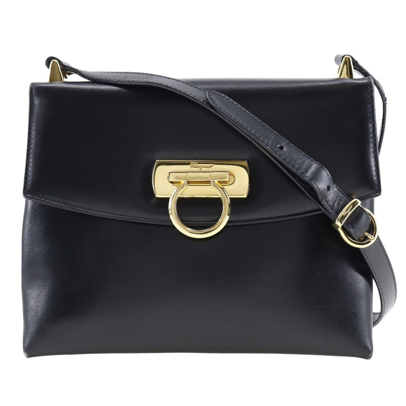 Salvatore Ferragamo Black Leather Shoulder Bag (Pre-Owned)