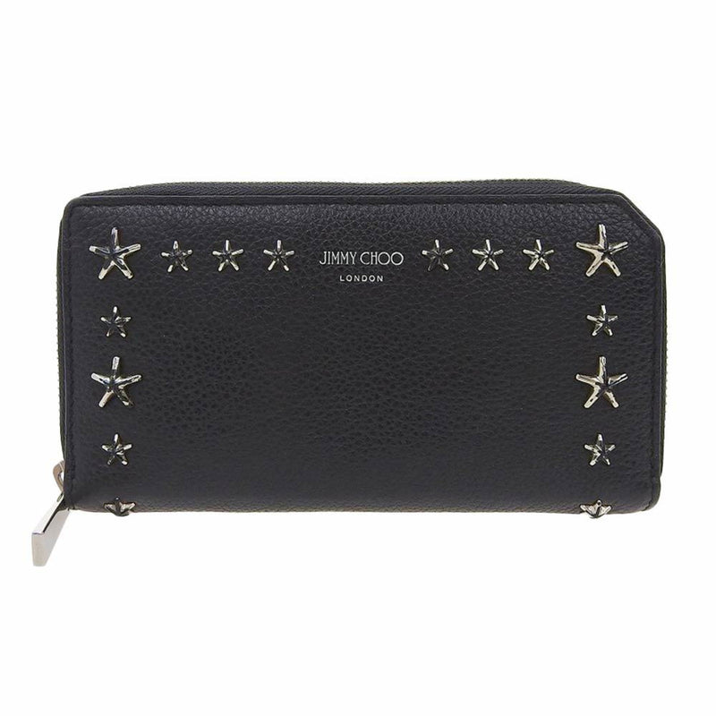 Jimmy Choo Black Leather Long Wallet (Bi-Fold) (Pre-Owned)