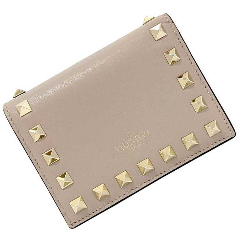 Valentino Garavani Pink Beige Leather Wallet (Bi-Fold) (Pre-Owned)