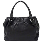 Salvatore Ferragamo Black Leather Shoulder Bag Tote Bag (Pre-Owned)