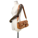 Fendi Baguette Brown Leather Handbag Shoulder Bag (Pre-Owned)