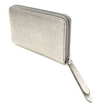 Jimmy Choo Gunmetal Metallic Leather Coin Purse/Coin Case (Pre-Owned)