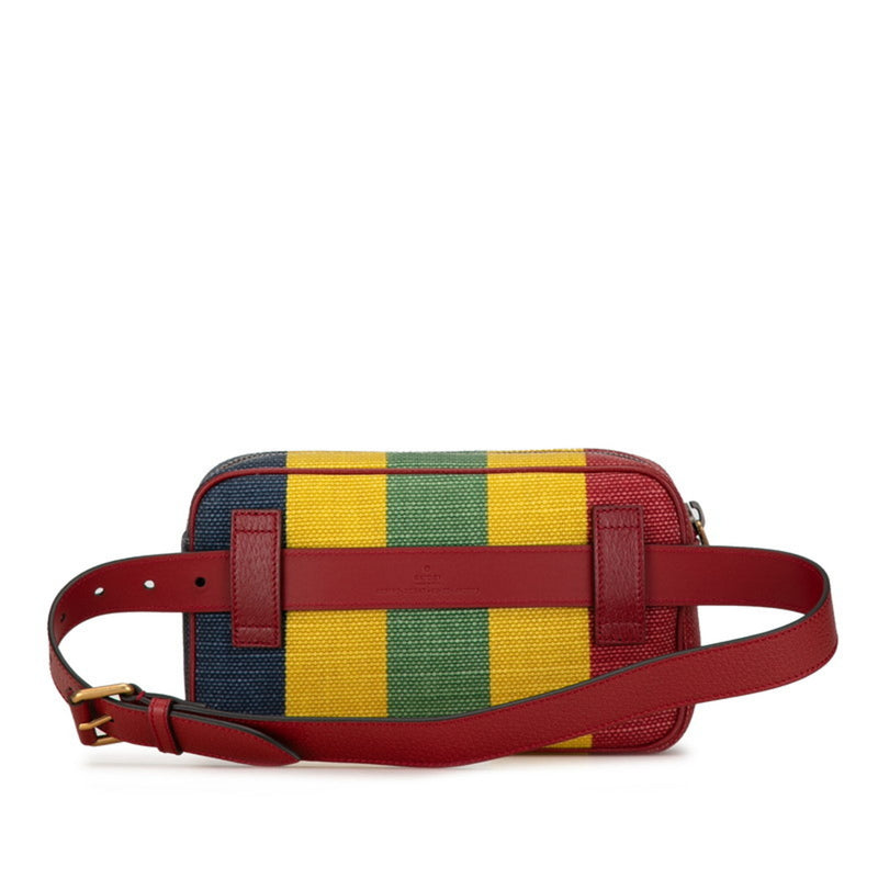 Gucci Multi-Color Canvas Leather Fanny Pack Sling Bag (Pre-Owned)