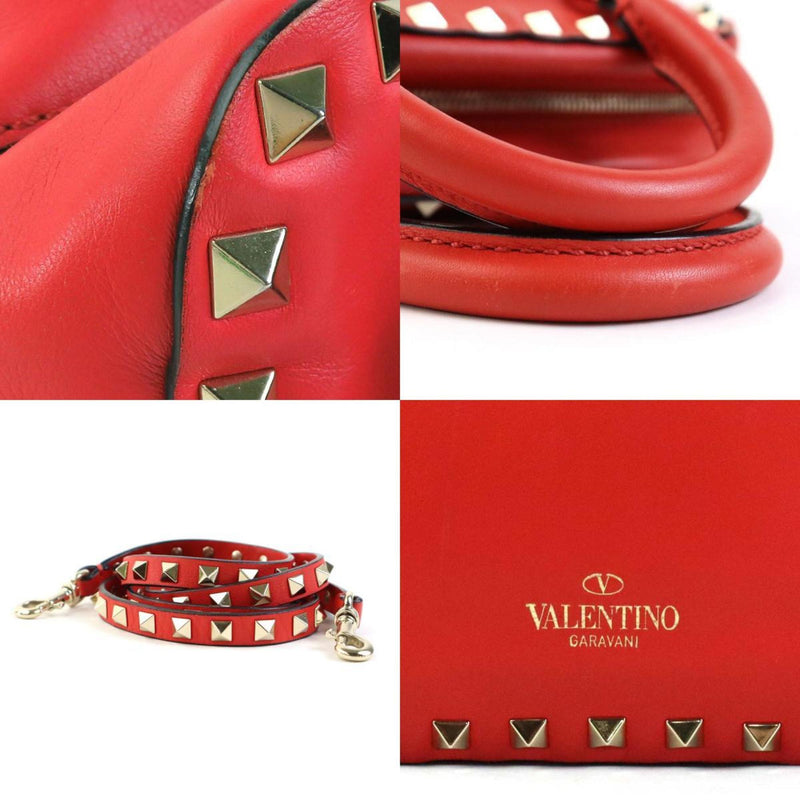 Valentino Garavani Red Color Leather Handbag Shoulder Bag (Pre-Owned)