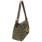 Fendi Brown Khaki Canvas Shoulder Bag (Pre-Owned)