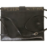 Fendi Black Gold Leather Pochette Shoulder Bag (Pre-Owned)