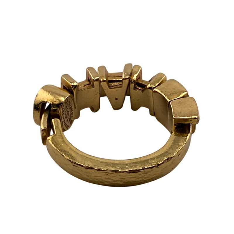 Chanel Gold Gold Plating Band Ring (Pre-Owned)