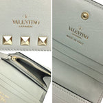 Valentino Garavani Light Gray Leather Wallet (Tri-Fold) (Pre-Owned)