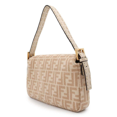 Fendi Beige Wool Leather Handbag (Pre-Owned)