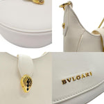 Bvlgari Light Beige Leather Handbag Shoulder Bag (Pre-Owned)