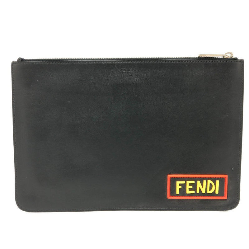 Fendi Black Leather Clutch Bag (Pre-Owned)