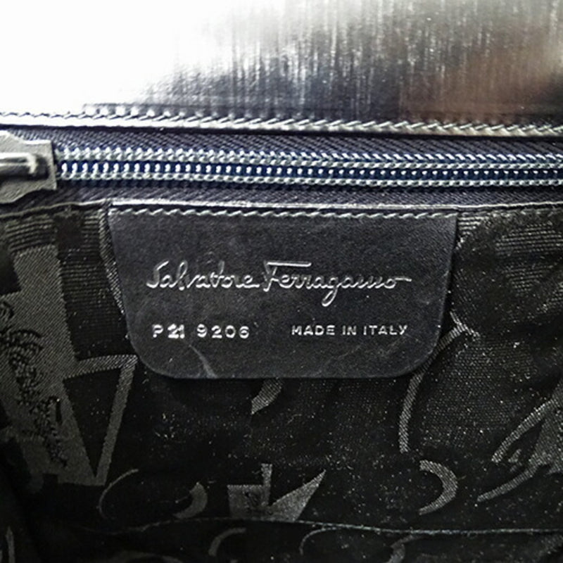 Salvatore Ferragamo Black Leather Handbag Shoulder Bag (Pre-Owned)