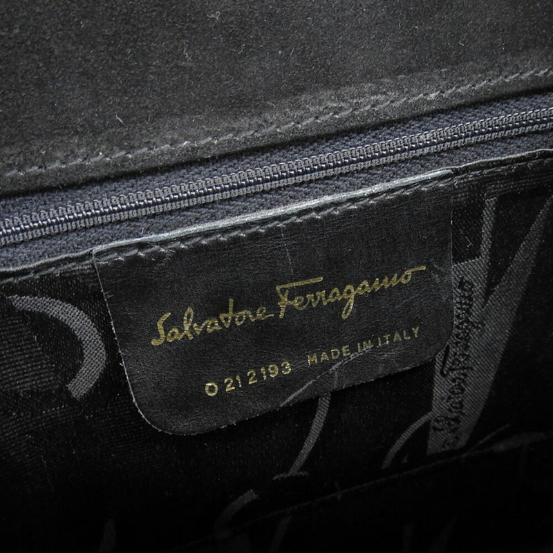 Salvatore Ferragamo Black Suede Handbag (Pre-Owned)