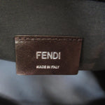 Fendi Black Dark Brown Leather Canvas Tote Bag (Pre-Owned)