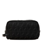 Fendi Black Canvas Leather Clutch Bag Pouch (Pre-Owned)