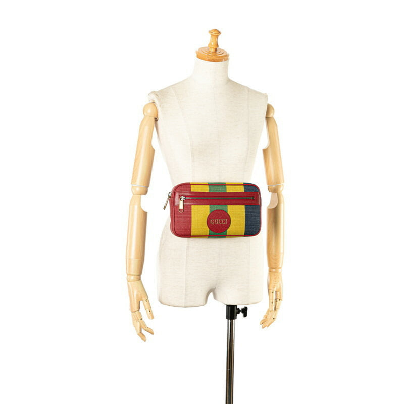 Gucci Multi-Color Canvas Leather Fanny Pack Sling Bag (Pre-Owned)