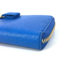 Salvatore Ferragamo Blue Leather Long Wallet (Bi-Fold) (Pre-Owned)