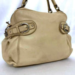 Salvatore Ferragamo Beige Leather Shoulder Bag Tote Bag (Pre-Owned)