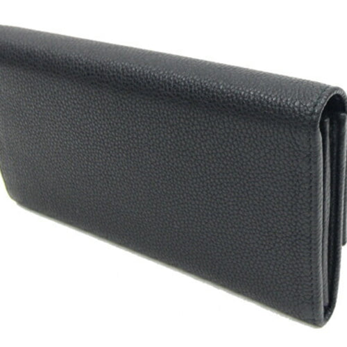 Salvatore Ferragamo Black Leather Long Wallet (Bi-Fold) (Pre-Owned)