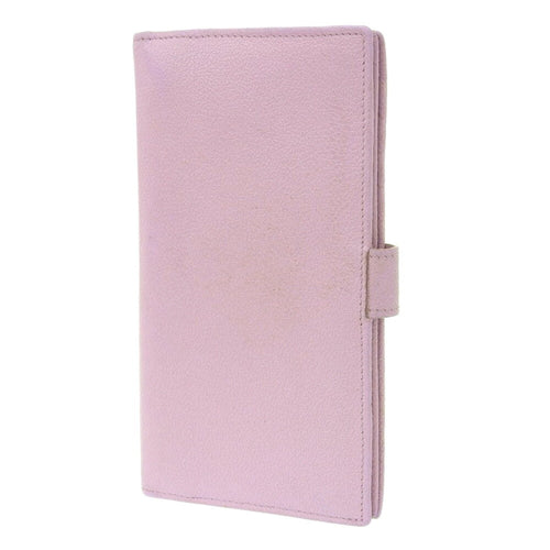 Bvlgari Pink Leather Long Wallet (Bi-Fold) (Pre-Owned)