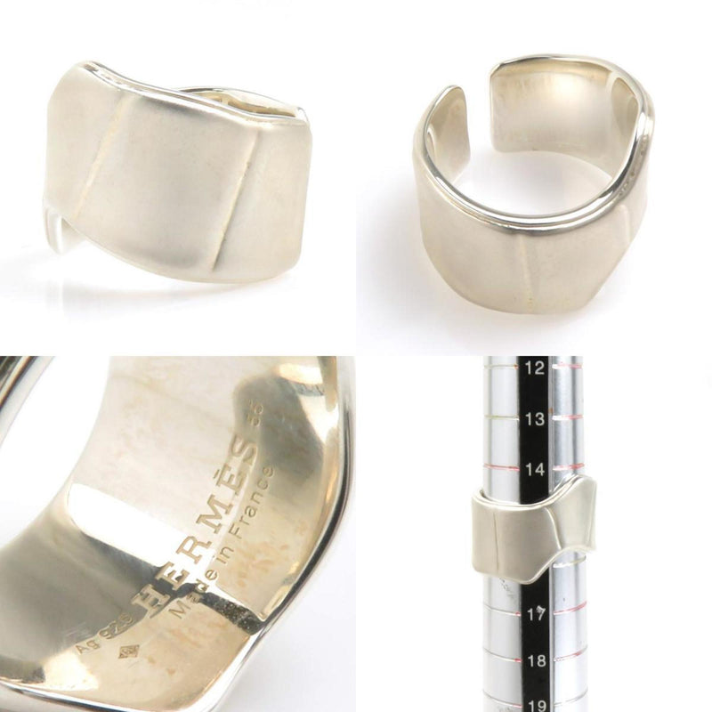 Hermes Silver Silver 925 Band Ring (Pre-Owned)