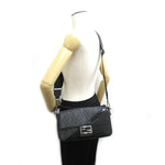 Fendi Black Coated Canvas Pvc Leather Shoulder Bag (Pre-Owned)