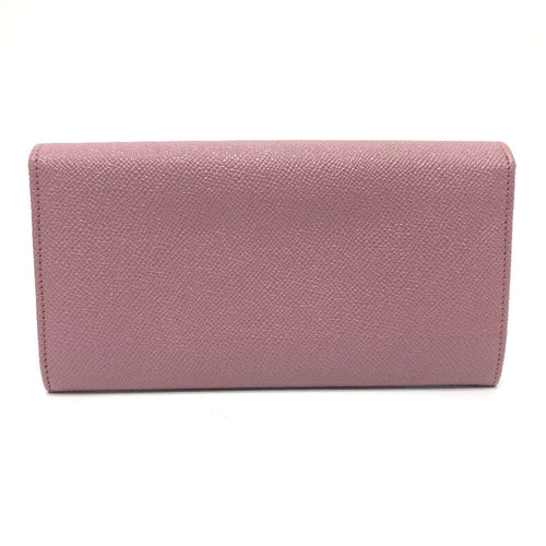 Bvlgari Pink Leather Long Wallet (Bi-Fold) (Pre-Owned)