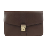 Salvatore Ferragamo Brown Leather Clutch Bag (Pre-Owned)