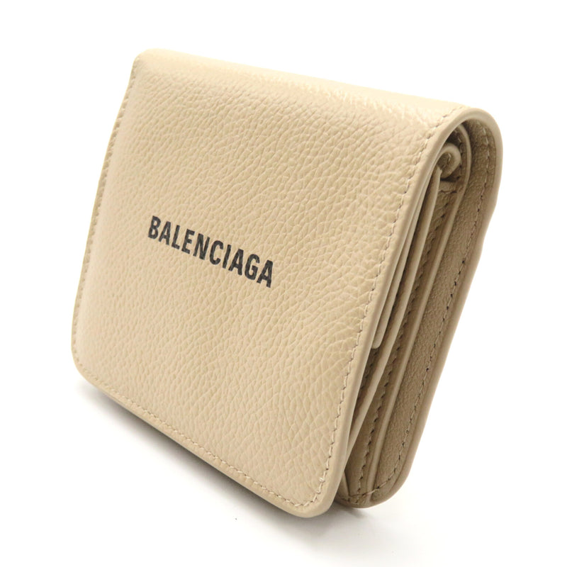 Balenciaga Beige Leather Middle Wallet (Bi-Fold)