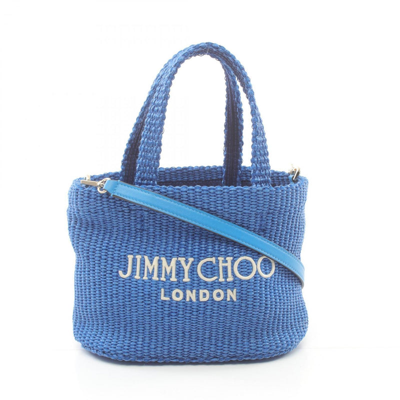 Jimmy Choo Blue Raffia Handbag Tote Bag (Pre-Owned)