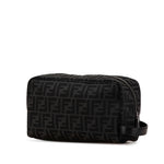 Fendi Black Canvas Leather Clutch Bag Pouch (Pre-Owned)