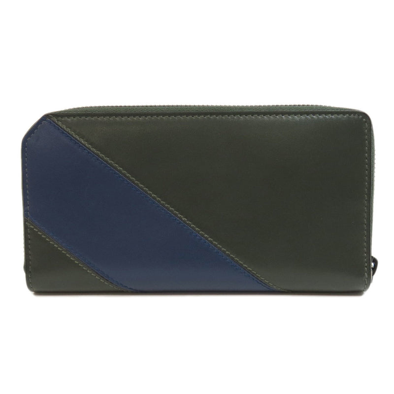 Jimmy Choo Green Navy Leather Coin Purse/Coin Case (Pre-Owned)