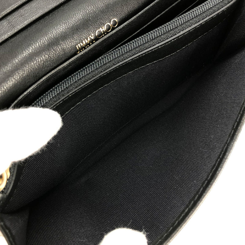 Jimmy Choo Black Leather Long Wallet (Bi-Fold) (Pre-Owned)