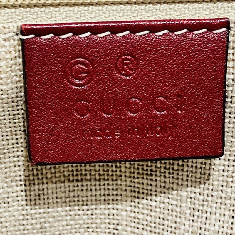 Gucci Red Color Leather Tote Bag (Pre-Owned)