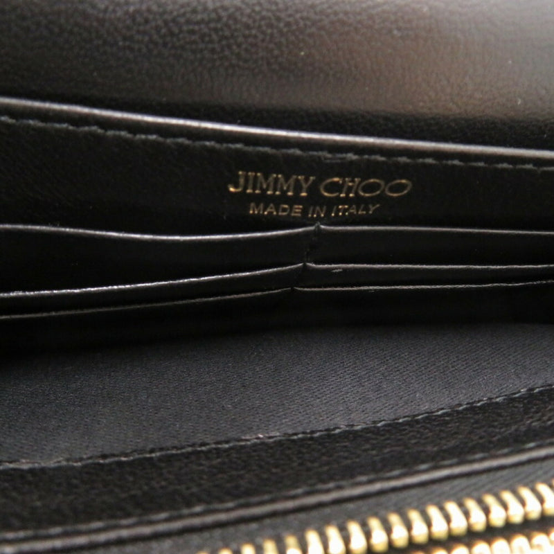 Jimmy Choo Black Leather Chain/Shoulder Wallet (Pre-Owned)