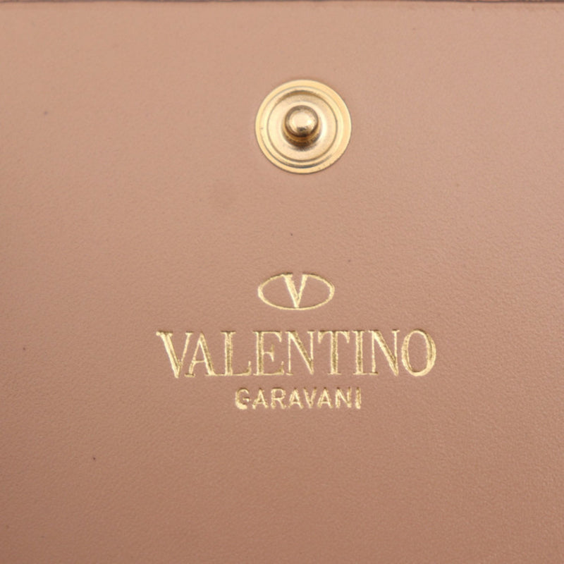 Valentino Garavani Beige Leather Wallet (Tri-Fold) (Pre-Owned)