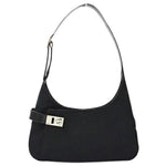 Salvatore Ferragamo Black Canvas Shoulder Bag (Pre-Owned)