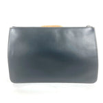 Fendi Black Brown Leather Clutch Bag (Pre-Owned)