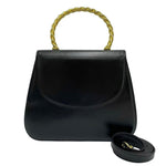 Salvatore Ferragamo Black Leather Handbag Shoulder Bag (Pre-Owned)