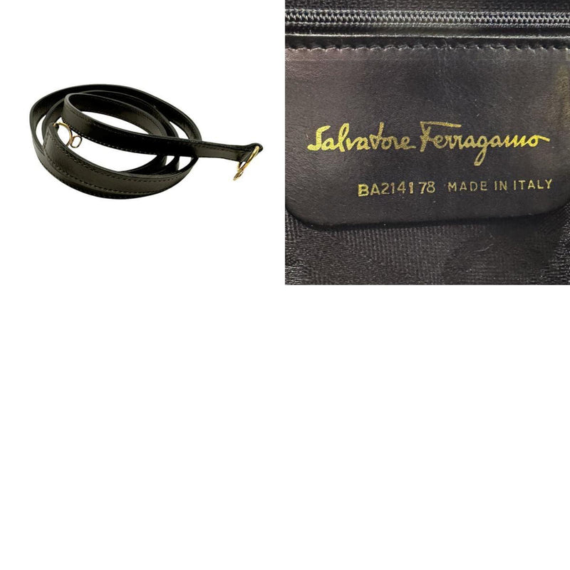 Salvatore Ferragamo Brown Leather Handbag Shoulder Bag (Pre-Owned)