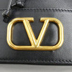 Valentino Garavani Black Leather Shoulder Bag (Pre-Owned)