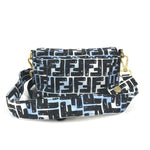 Fendi Black Blue Nylon Baguette Bag Pochette Shoulder Bag (Pre-Owned)