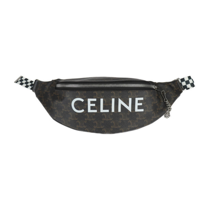 Celine Black Brown Pvc Fanny Pack Sling Bag (Pre-Owned)