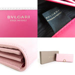 Bvlgari Pink Leather Long Wallet (Bi-Fold) (Pre-Owned)