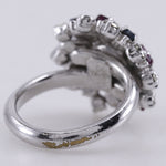 Christian Dior Silver Rhinestone Band Ring (Pre-Owned)