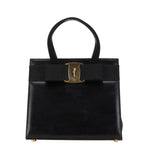 Salvatore Ferragamo Black Leather Handbag Shoulder Bag (Pre-Owned)